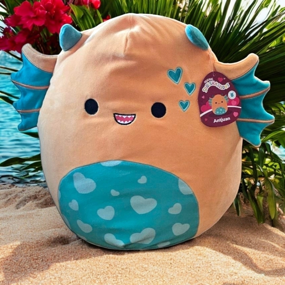Squishmallows Antjuan 14" Orange Sea Monster Valentine Hearts NWT Kellytoys